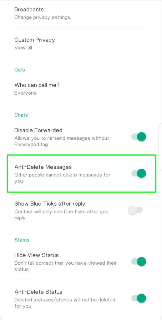 view deleted messages on NS WhatsApp
